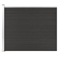 vidaXL Ograjni panel WPC 175x146 cm črn