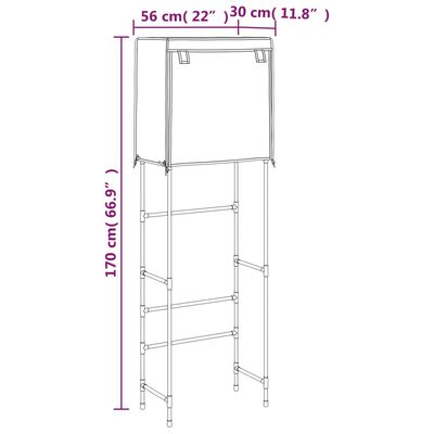 vidaXL Stojalo za nad stranišče 2-nadstropno krem 56x30x170 cm železo