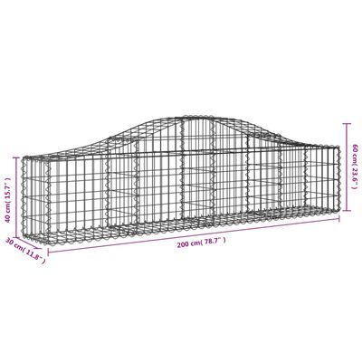 vidaXL Obokane gabion košare 10 kosov 200x30x40/60 cm pocinkano železo