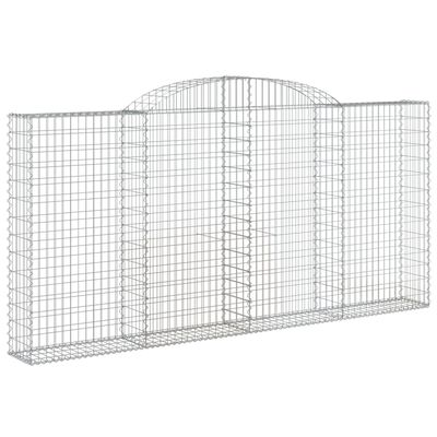 vidaXL Obokane gabion košare 2 kosa 300x30x140/160 cm pocinkano železo