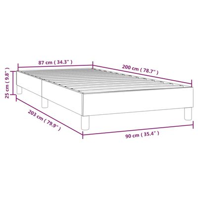 vidaXL Posteljni okvir siv 90x200 cm umetno usnje