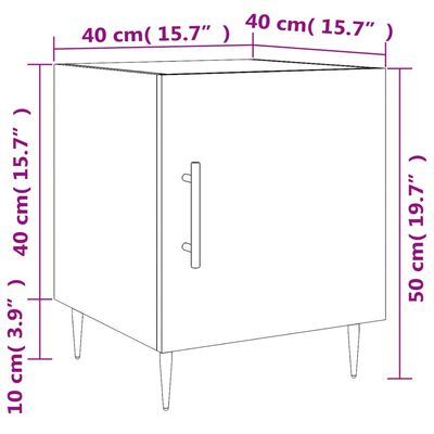 vidaXL Nočna omarica 2 kosa sonoma hrast 40x40x50 cm inženirski les