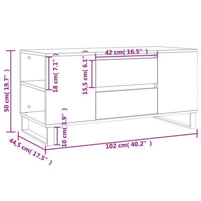 vidaXL Klubska mizica dimljeni hrast 102x44,5x50 cm inženirski les