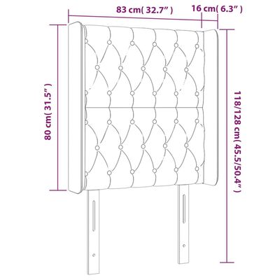 vidaXL LED posteljno vzglavje modro 83x16x118/128 cm blago