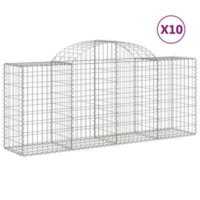 vidaXL Obokane gabion košare 10 kosov 200x50x80/100 cm cinkano železo