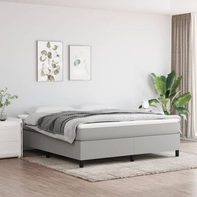 vidaXL Box spring postelja z vzmetnico svetlo siva 180x200 cm blago