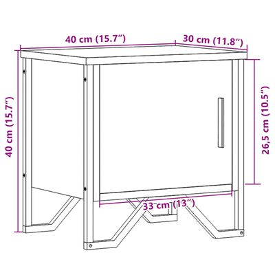 vidaXL Nočna omarica 2 kosa rjavi hrast 40x30x40 cm inženirski les