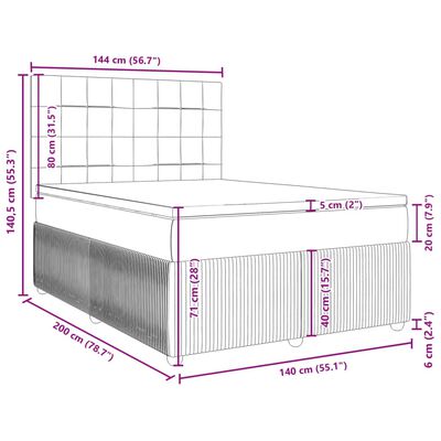 vidaXL Box spring postelja z vzmetnico črna 140x200 cm blago