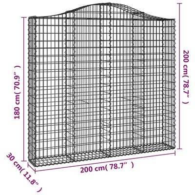 vidaXL Obokane gabion košare 4 kosi 200x30x180/200 cm pocinkano železo