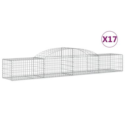 vidaXL Obokane gabion košare 17 kosi 300x50x40/60 cm pocinkano železo