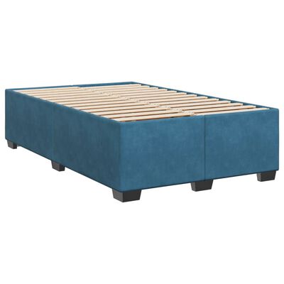 vidaXL Box spring postelja z vzmetnico temno moder 120x190 cm žamet