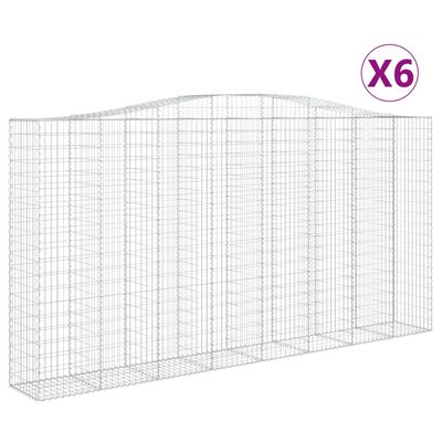 vidaXL Obokane gabion košare 6 kosa 400x50x200/220 cm pocinkano železo