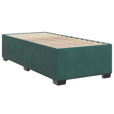 vidaXL Box spring postelja z vzmetnico temno zelena 100x200 cm žamet