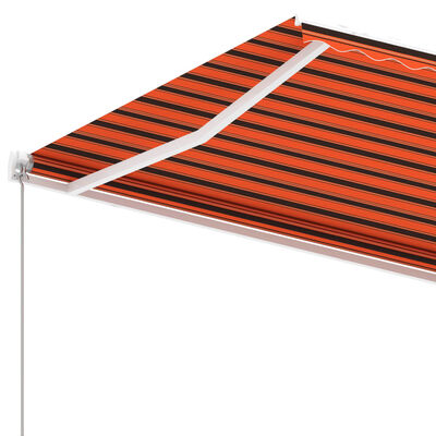 vidaXL Prostostoječa ročno zložljiva tenda 450x350 cm oranžna/rjava