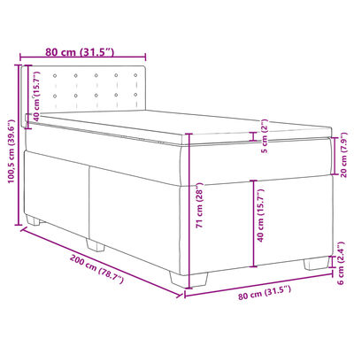 vidaXL Box spring postelja z vzmetnico kapučino 80x200 cm umetno usnje