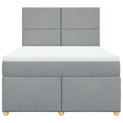 vidaXL Box spring postelja z vzmetnico svetlo siva 140x200 cm blago