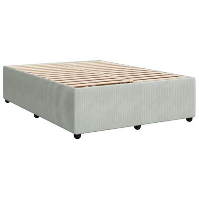 vidaXL Box spring postelja z vzmetnico svetlo siva 140x200 cm žamet