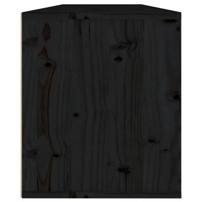 vidaXL Stenska omarica 2 kosa črna 60x30x35 cm trdna borovina