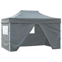 vidaXL Zložljivi šotor pop-up s 4 stranicami 3x4,5 m antracitne barve
