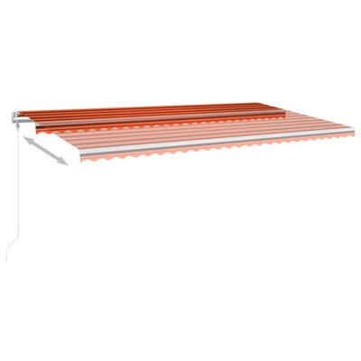 vidaXL Avtomatsko zložljiva tenda 600x350 cm oranžna in rjava