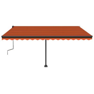 vidaXL Prostostoječa ročno zložljiva tenda 450x350 cm oranžna/rjava