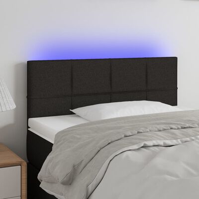 vidaXL LED posteljno vzglavje črno 80x5x78/88 cm blago