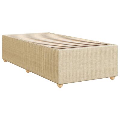 vidaXL Box spring postelja z vzmetnico krem 90x200 cm blago