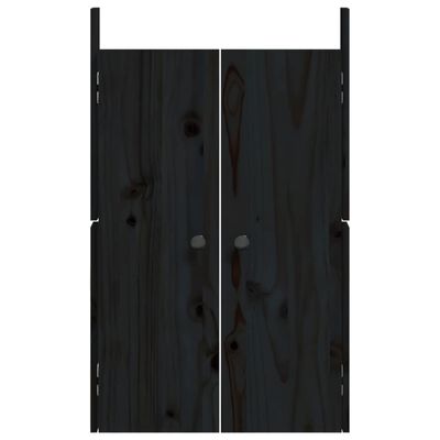 vidaXL Zunanja kuhinjska vrata 2 kosa črna 50x9x82 cm trdna borovina