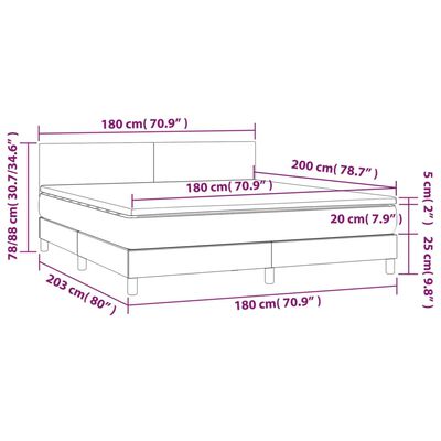 vidaXL Box spring postelja z vzmetnico kapučino 180x200cm umetno usnje