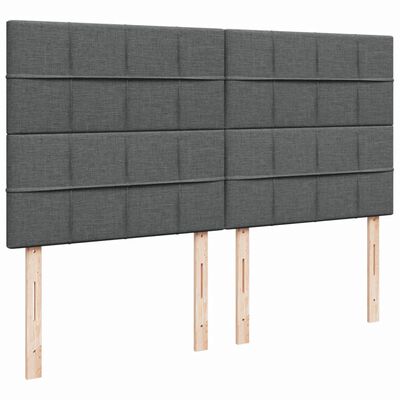 vidaXL Box spring postelja z vzmetnico temno siva 200x200 cm blago