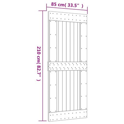 vidaXL Drsna vrata s kompletom vodil 85x210 cm trdna borovina