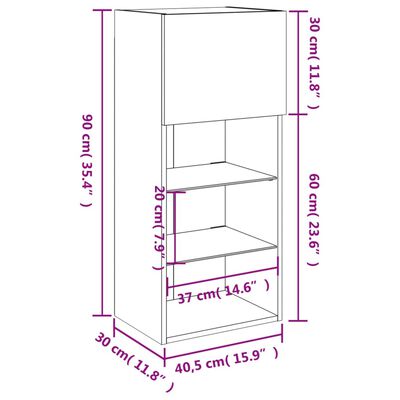 vidaXL TV omarica z LED lučmi bela 40,5x30x90 cm