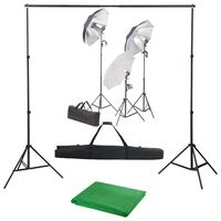 vidaXL Fotografski studijski komplet s svetilkami in ozadjem