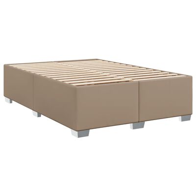 vidaXL Box spring postelja z vzmetnico kapučino 140x200cm umetno usnje