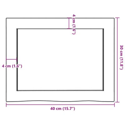 vidaXL Kopalniški pult svetlo rjav 40x30x(2-6) cm obdelan trden les