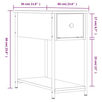 vidaXL Nočna omarica siva sonoma 30x60x60 cm inženirski les