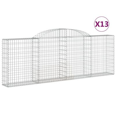 vidaXL Obokane gabion košare 13kosov 300x30x100/120cm pocinkano železo