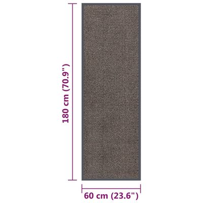 vidaXL Predpražnik taftani 60x180 cm temno rjav