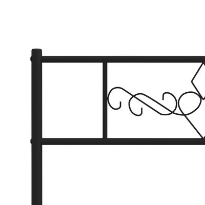 vidaXL Kovinski posteljni okvir z vzglavjem in vznožjem črn 75x190 cm