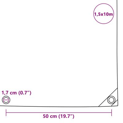 vidaXL Ponjava 650 g/m² 1,5x10 m bela