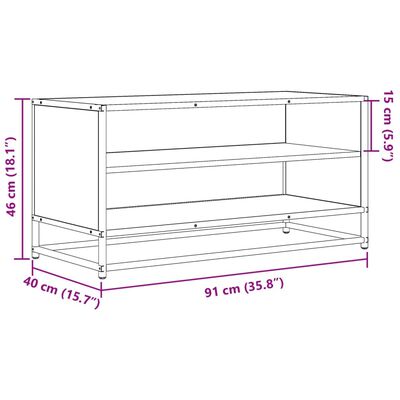 vidaXL TV omarica črna 160x35x41 cm inženirski les in kovina