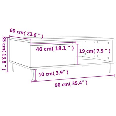 vidaXL Klubska mizica betonsko siva 90x60x35 cm inženirski les