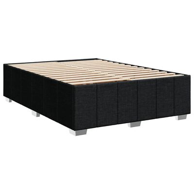 vidaXL Box spring postelja z vzmetnico črna 140x200 cm blago