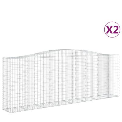 vidaXL Obokane gabion košare 2 kosi 400x50x140/160 cm pocinkano železo