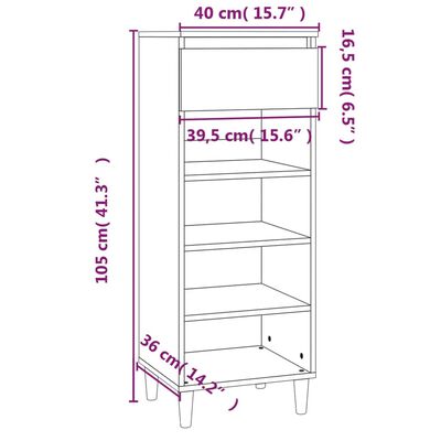 vidaXL Omarica za čevlje siva sonoma 40x36x105 cm inženirski les