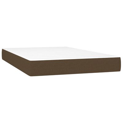 vidaXL Box spring postelja z vzmetnico temno rjav 120x200 cm blago