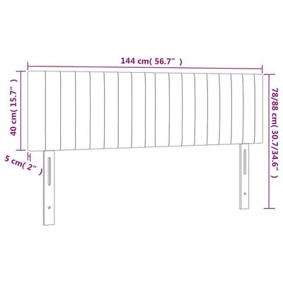 vidaXL Posteljno vzglavje 2 kosa temno sivo 72x5x78/88 cm žamet