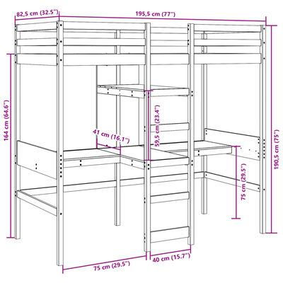 vidaXL Okvir za pograd brez vzmetnice bel 75x190 cm trdna borovina