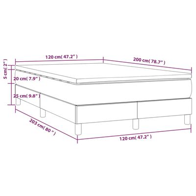 vidaXL Box spring postelja z vzmetnico črna 120x200 cm umetno usnje