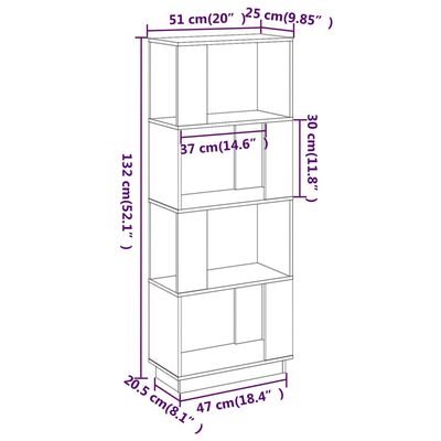 vidaXL Knjižna omara/pregrada 51x25x132 cm trdna borovina